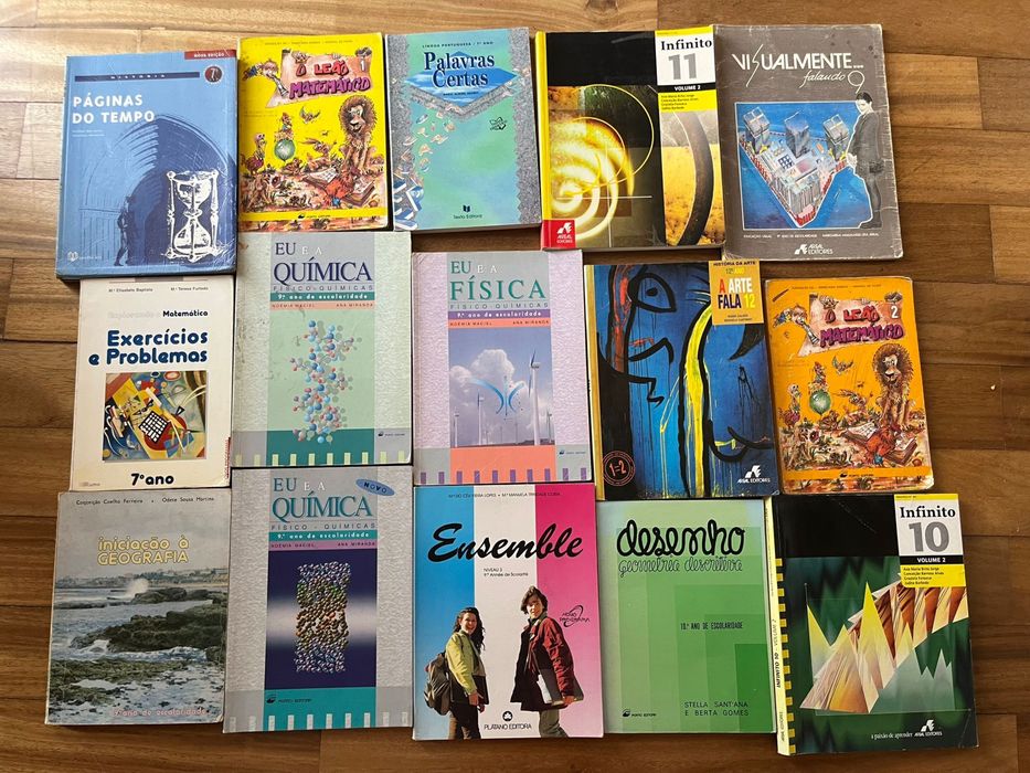 Lote 70 livros escolares antigos física geografia  (livro escolar)