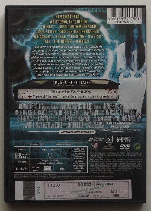 Filme em DVD The Ring: O Aviso