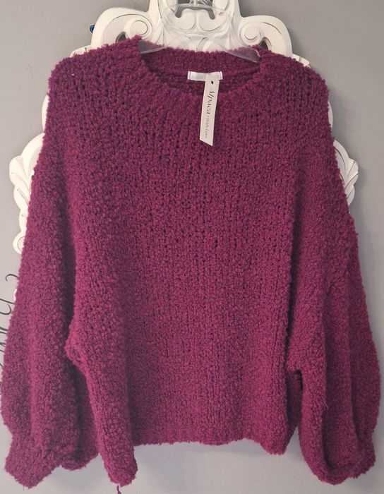 Sweter bukla alpaka kolor amarant