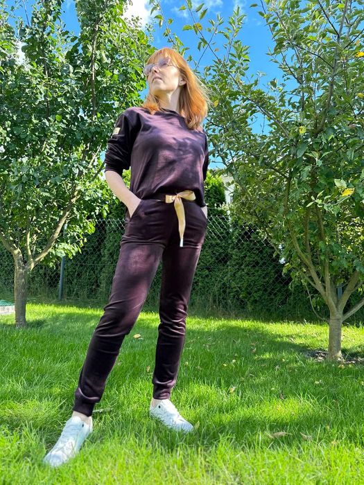 Dres WELUROWY La Blanche NOWA KOLEKCJA JESIEŃ 2023 rozmiar 36 śliwkowy