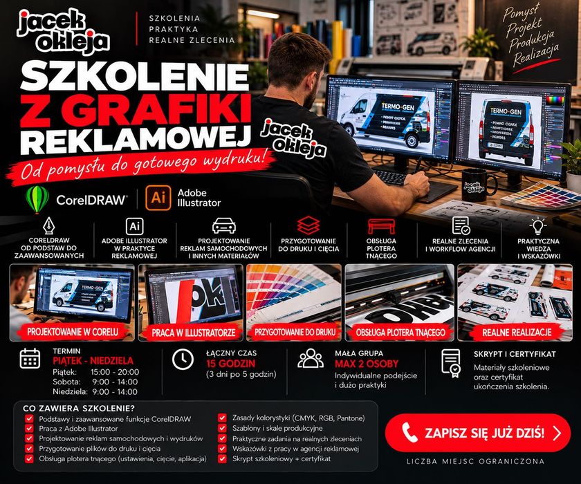 Szkolenie CorelDRAW i Illustrator | Grafika reklamowa przygotowanie do druku| Brodnica
