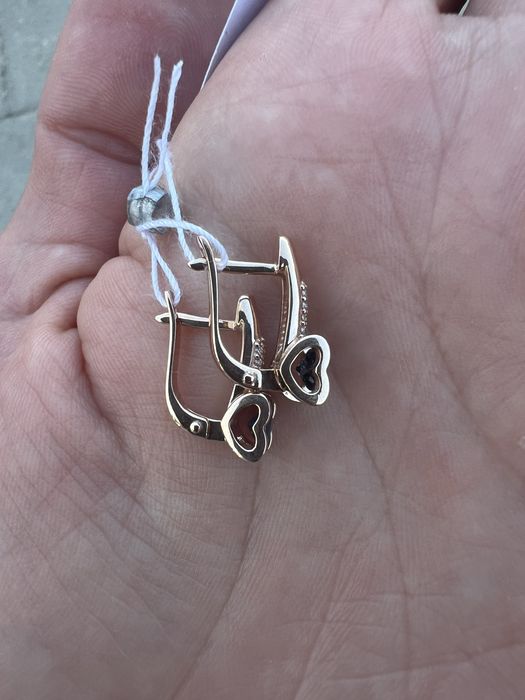 Серьги с сарфирами и бриллиантами