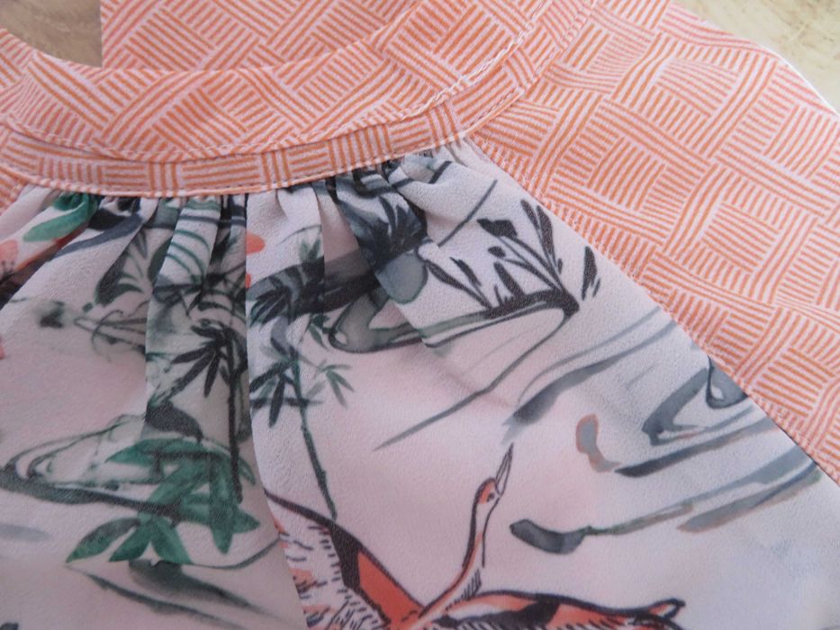 H&M jak Nowa bluzka damska koszula koszulka top KWIATY PTAKI,  40  L