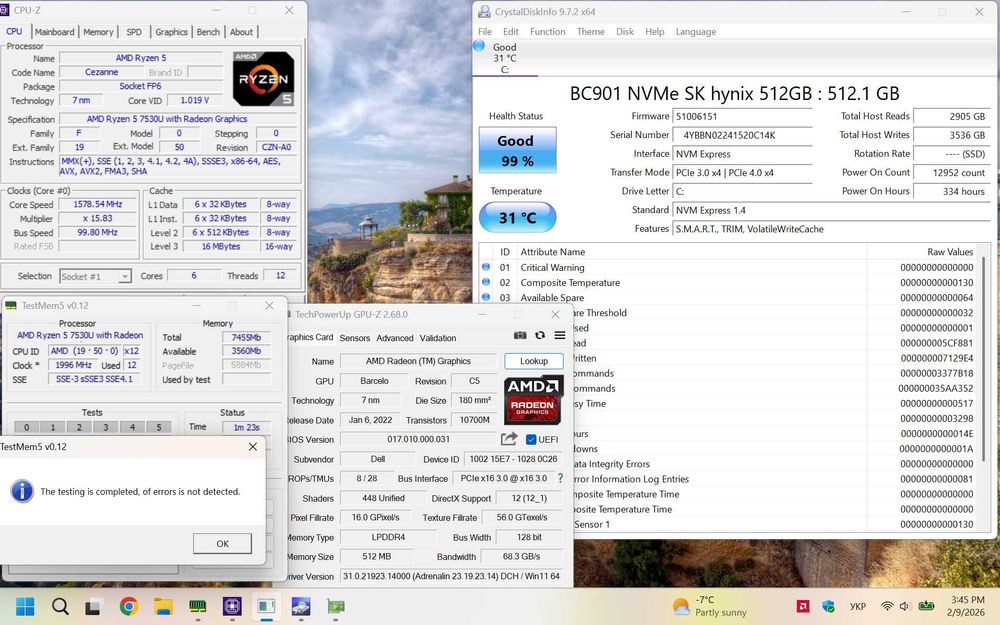 DELL 7435 AMD Ryzen 5 7530u 8Gb 512GB 14' IPS ноутбук - планшет
