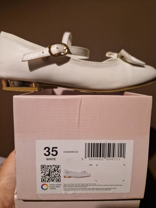 Buty komunijne białe  rozm. 35