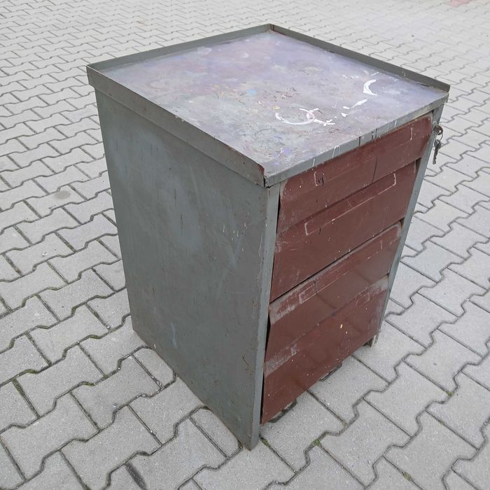 Szafka Biurko Warsztatowe Solidne Stalowe 4 Szuflady Blat Warsztat