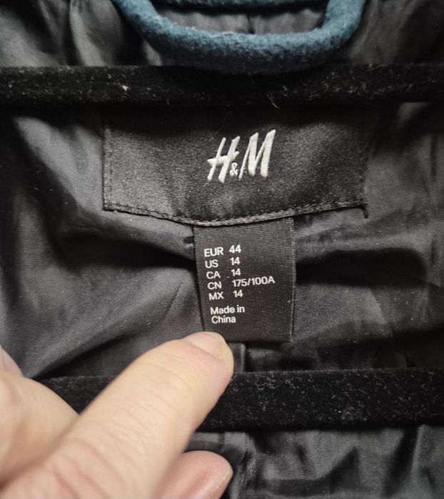 Ciemnozielony płaszczyk damski, H&M,r 44
