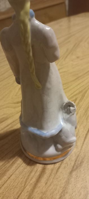 Фарфорова статуетка СССР Снегурочка с зайцем, Барановка