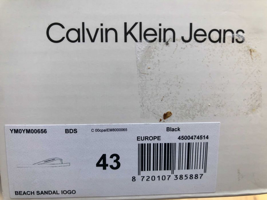 Czarne Japonki  Męskie  Calvin Klein Beach Sandal Rozmiar 43