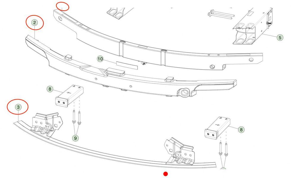 Підсилювач верх переднього бампера, сабля Tesla Model Y 3