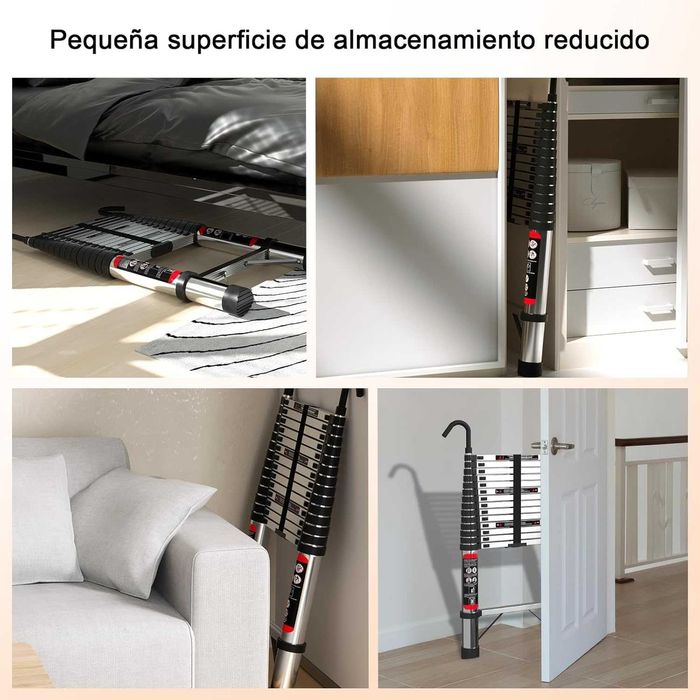 Escada telescópica 4,4 metros aço inoxidável - NOVO - ENVIO GRÁTIS