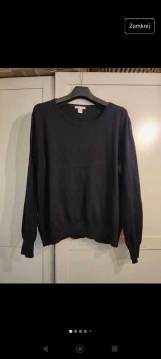 Granatowy sweter H&M Basic r. XL 42/44