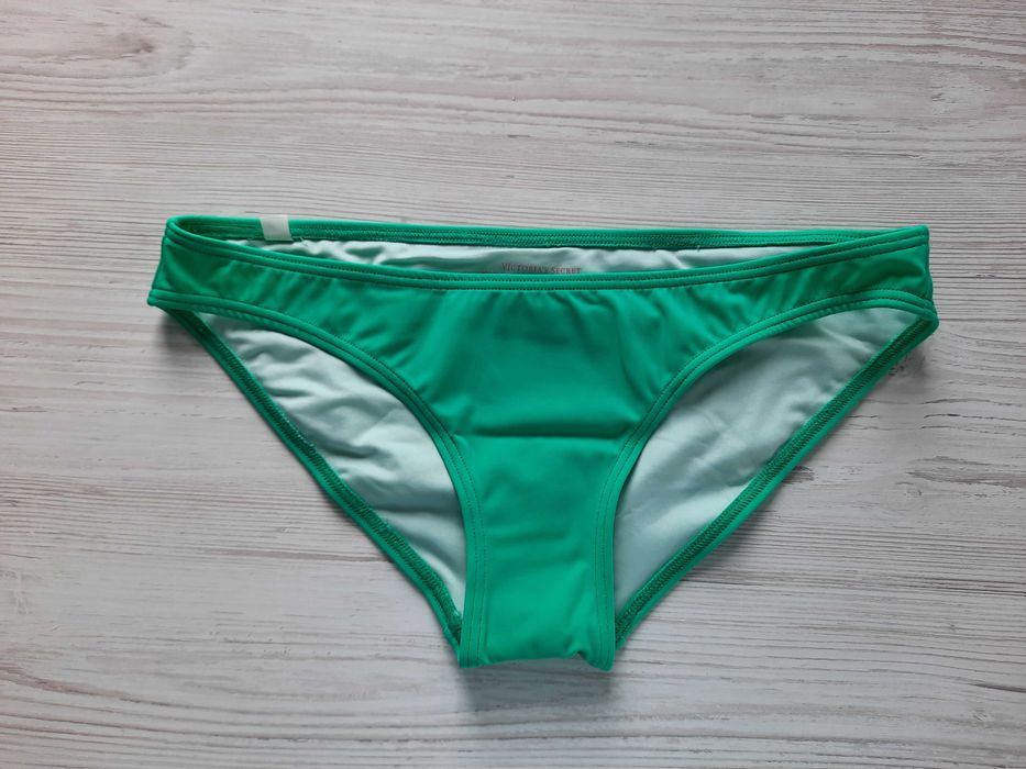 Купальник пуш-ап бандо Victoria's secret зеленый бирюзовый S M стразы голубой синий 70А 75В 85А 85В 90А 90В  с топом мягкая чашка в пальмовые листья