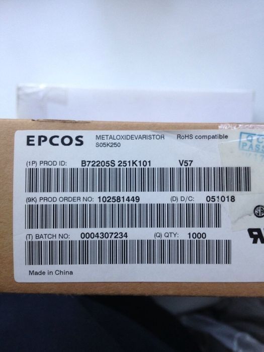 Варистор Epcos s 05 k250.