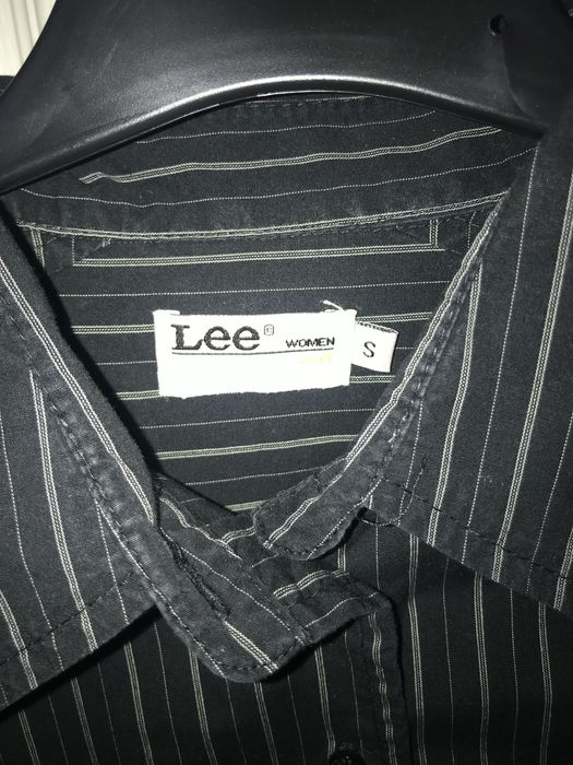 Czarna koszula w paski, damska Lee