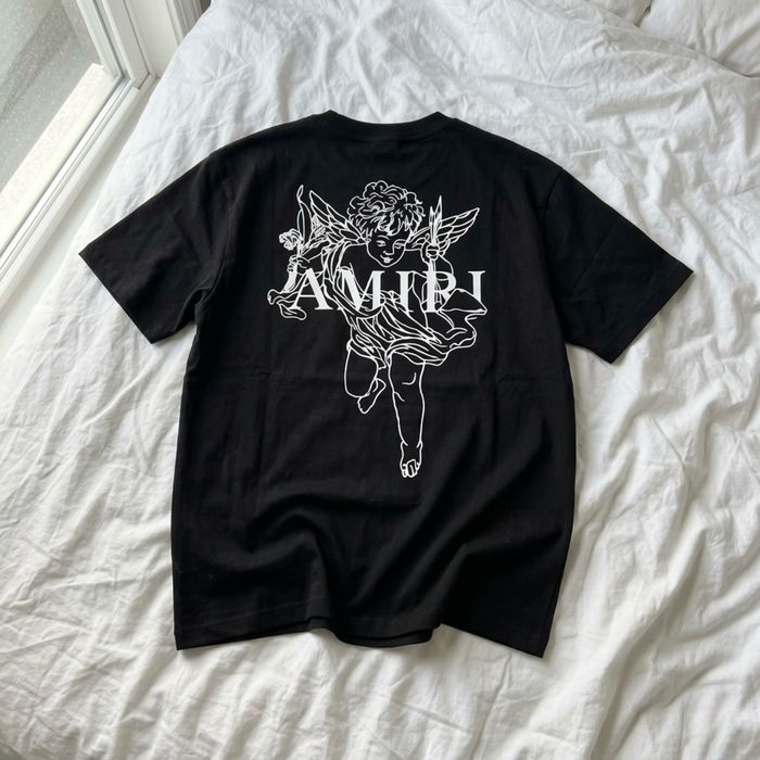 Футболка Amiri Angel | амірі ангел | амири ангел | T-shirt Amiri | чорна біла | черная белая | black white | S M L XL | tee оверсайз унісекс