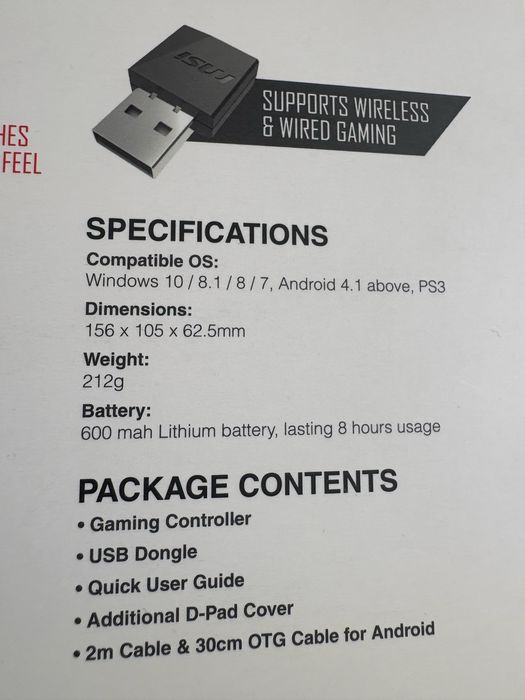 MSI FORCE GC30 bezprzewodowy pad/kontroler PS3, PC, Android