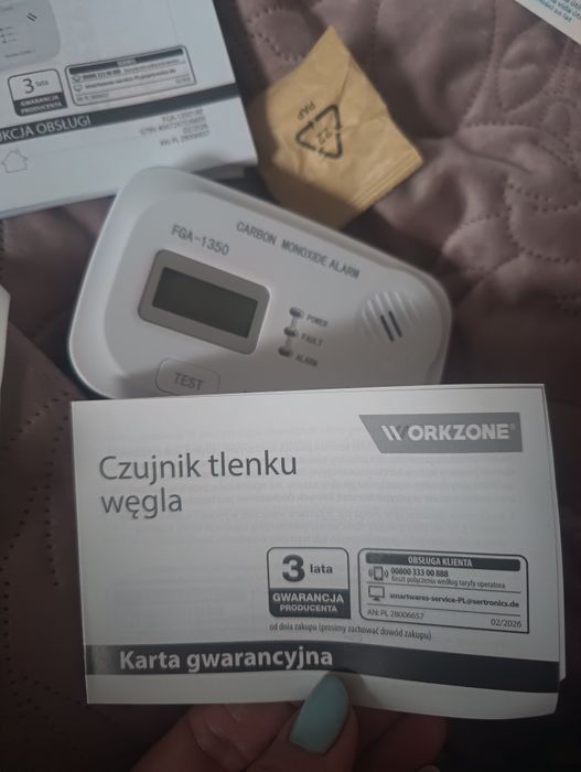 Nowy czujnik tlenku węgla. Gwarancja.