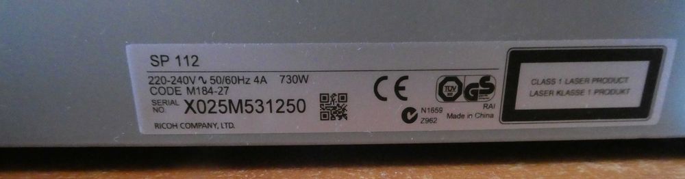 Drukarka laserowa Ricoh SP112