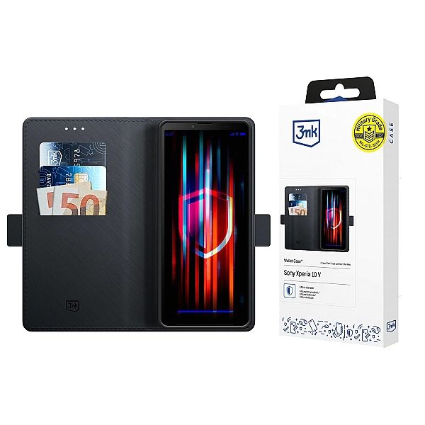 Etui z klapką 3mk Wallet Case na Sony Xperia 10 V - czarne