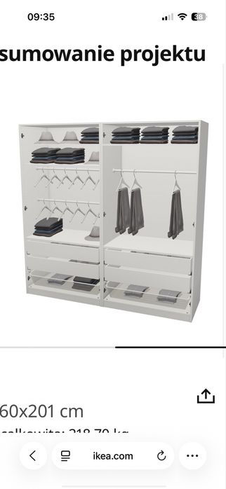 Szafa Ikea Pax Bergsbo 200cm