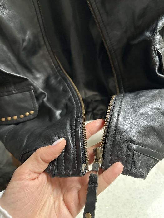 Mango Шкіряна курта жіноча