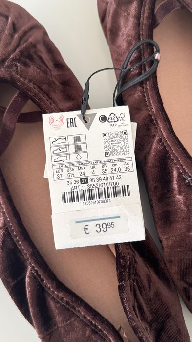 Коричневі балетки туфлі Мері Джейн Zara