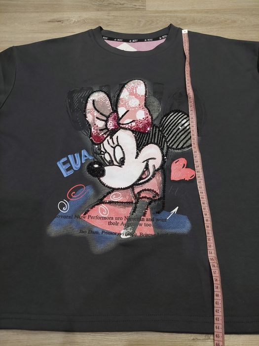 Нова футболка з принтом Мінні Маус,вишита паєтками.