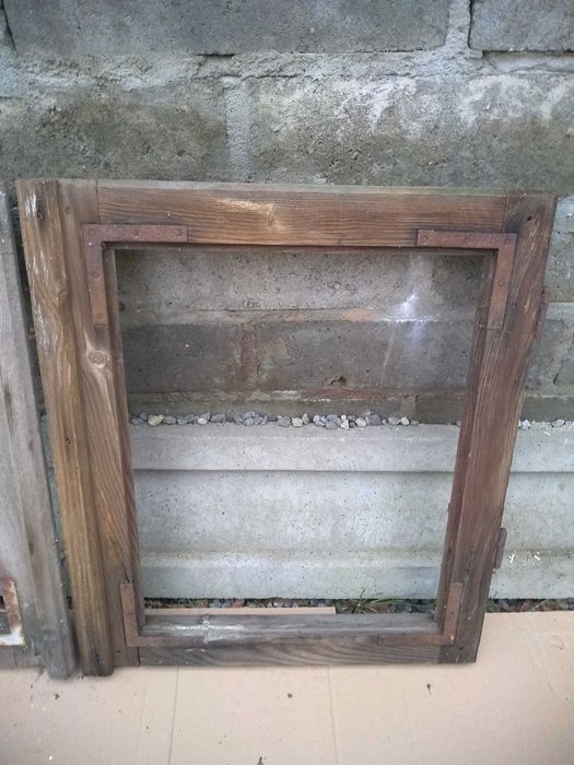 Stare ramy okienne drewniane rama retro loft