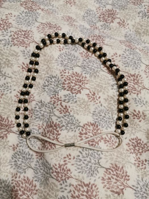 Opaska na włosy, koraliki, perły