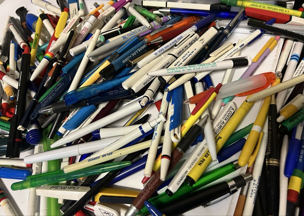 Canetas antigas com publicidade