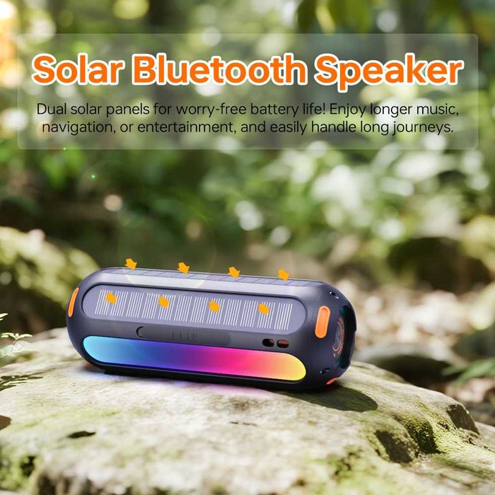 Блютуз колонка T69 Pro Max 20W. Сонячна зарядка, мульті ліхтар, магніт