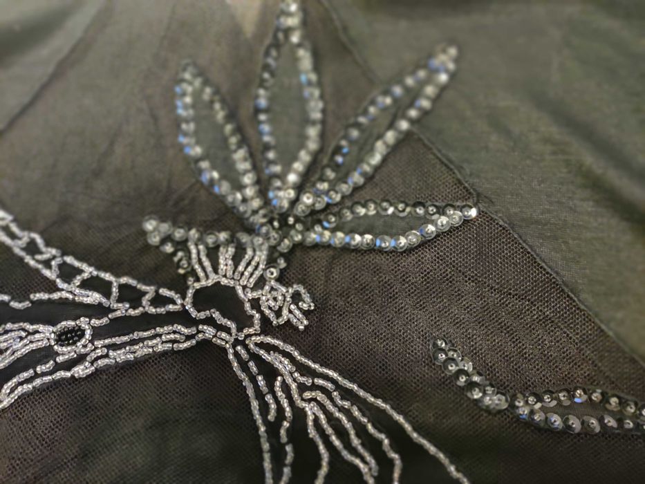 Bluzka czarna, wieczorowa z cekinami i koralikami