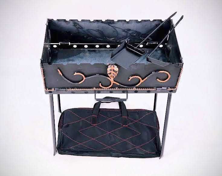 Мангал разборной кованый в чехле. Мангал для шашлыка, барбекю