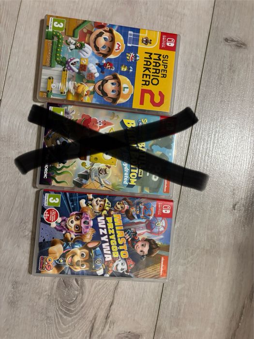 Gra nintendo switch Super Mario maker 2, sponge bob, miasto przygód