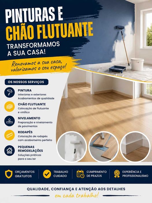 PINTURAS E COLOCAÇÃO DE CHÃO FLUTUANTE EM COIMBRA E ARREDORES
