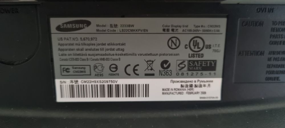 Monitor do komputera LCD Samsung 22" 1680×1050