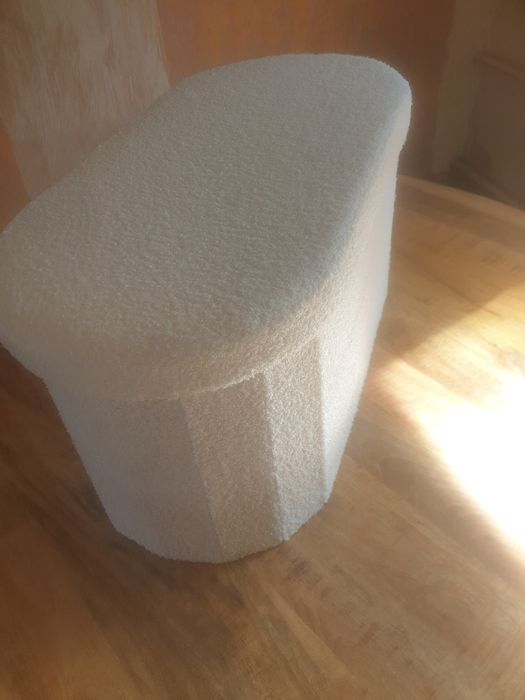 Pufa biała rozkładana