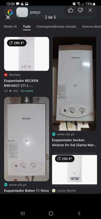 Esquentador sem uso  11L