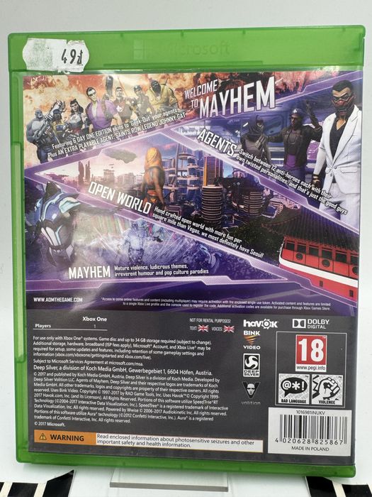 Agents Mayhem Xbox One Gwarancja