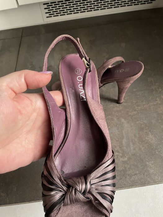 Szpilki Quazi 37, na platformie. Fioletowe buty. Sandały z paluszkiem