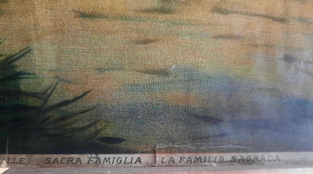 Święta Rodzina Przedwojenny Oleodruk 52 X 39,5 cm.