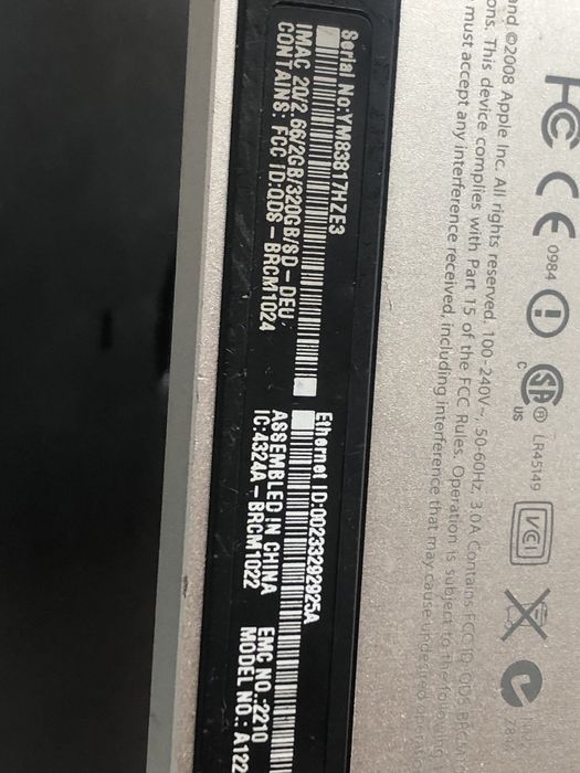 Корпус imac 20 2008 без экран. Есть и корпус imac 27 2009-2011