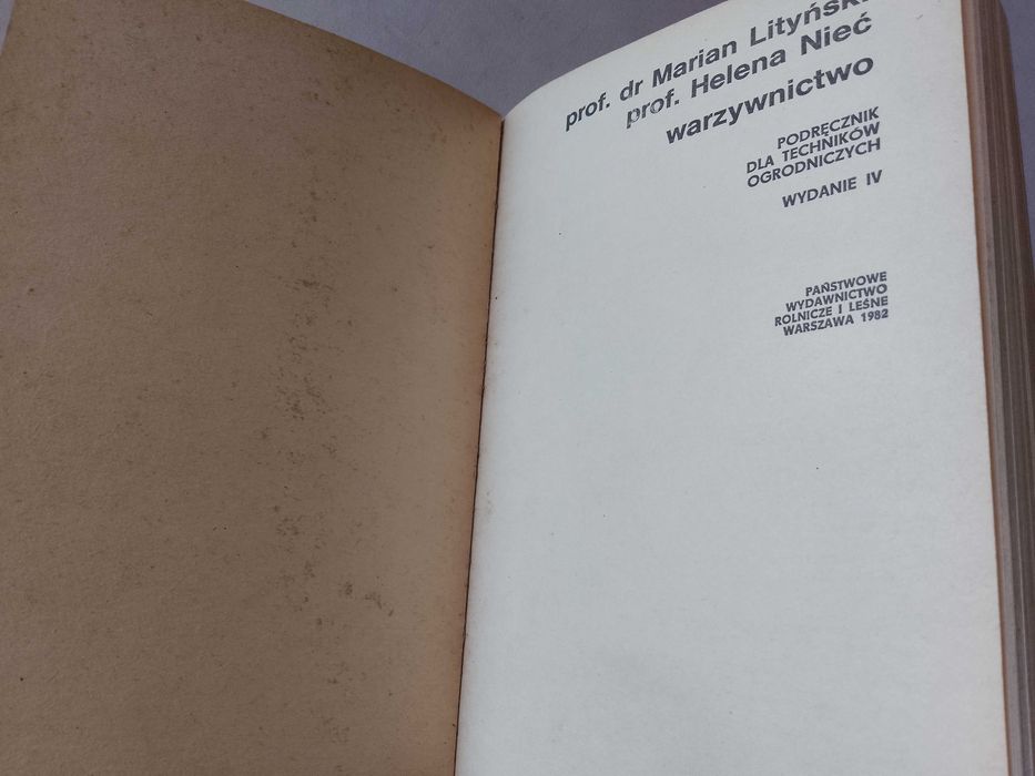 M. Lityński, H. Nieć "Warzywnictwo" 1982