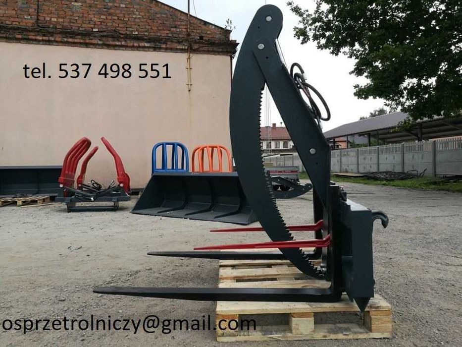 PAZUR CHWYTAK DO DREWNA teleskopowy na ramkę paleciaka wózek widłowy