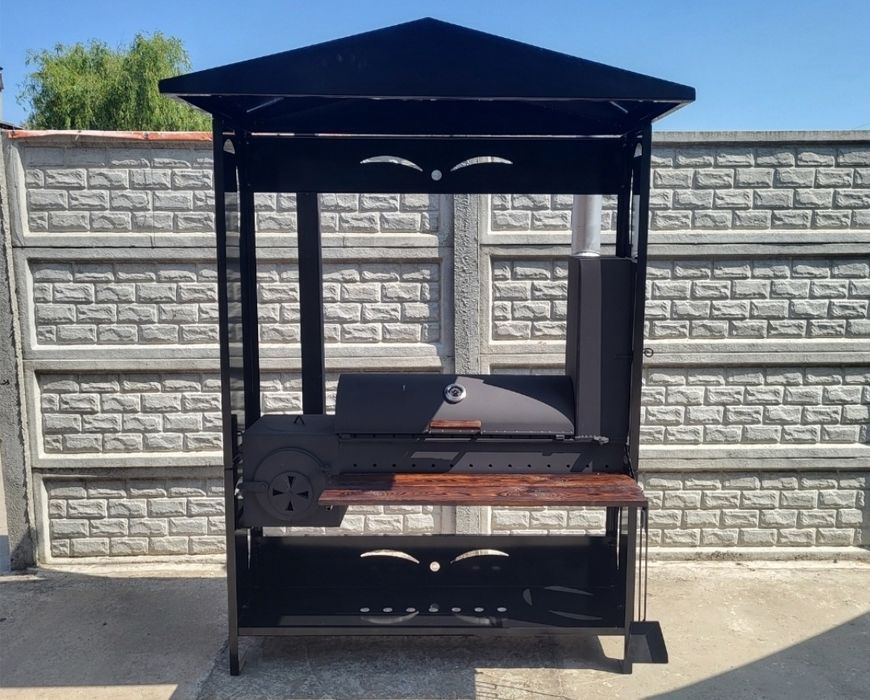 • ХИТ! • 4 мм! • Усиленный! Мангал с Крышей, с Коптильней и Печкой