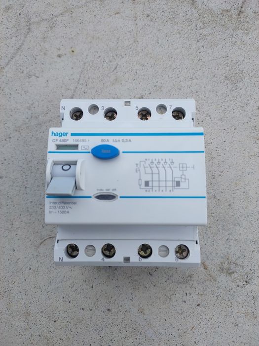 Interruptor Diferencial Hager CF480F 4P 80A 300mA