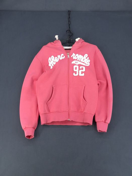 y2k Abercrombie & Fitch bluza rozpinana z kapturem haft logo S