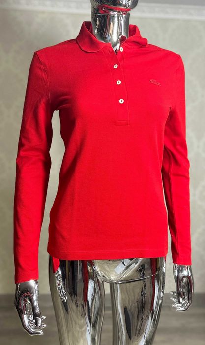 Koszula Damska Polo Lacoste z Dł.Rękawem czerwona rozmiar. XS / 34
