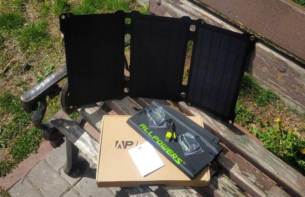 ALLPOWERS, Солнечная панель туристична. 5v, 21w.